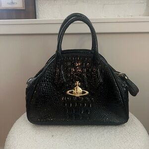 Vivienne Westwood Black Derby Leather Bag